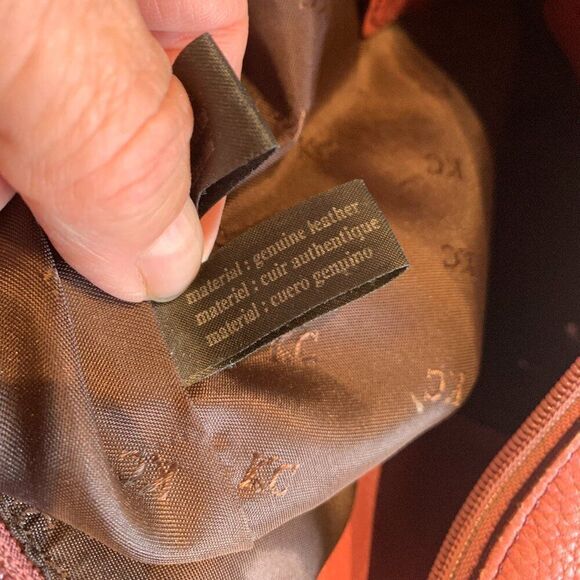 Kenneth Cole, leather, purse, handbag, messenger, tote, hobo, raspberry pink EUC - Picture 9 of 16